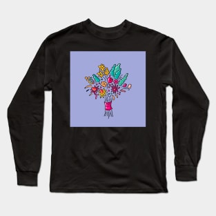 Floral bouquet on blue bell Long Sleeve T-Shirt